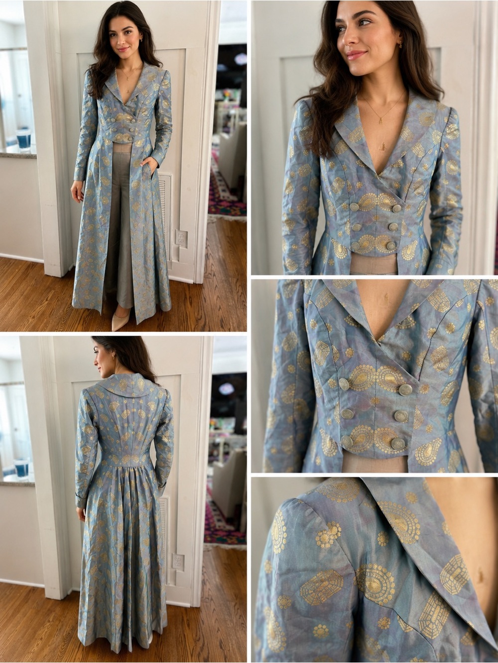 Vintage Milwaukee Repertory Theater Brocade Opera Coat Dress Costume - Picture 2 of 10